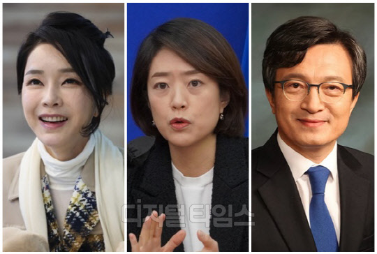 (왼쪽부터) 윤석열 대통령 부인 김건희 여사, 고민정 더불어민주당 최고위원, 김의겸 민주당 대변인. <디지털타임스 DB, 고민정 SNS, 대통령실 제공>